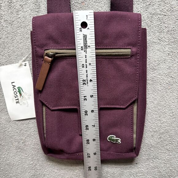 Lacoste Plum Crossbody Bag | Small‎ Nylon Purse | Croc Logo | New with Tag - Picture 3 of 13